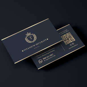 Luxe Executive Beveiligingsconsultant Crest Navy Visitekaartje