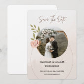 Luxe Faire-part de mariage blanche et rose (Devant / Derrière)