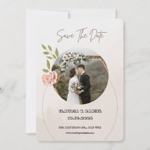 Luxe Faire-part de mariage blanche et rose