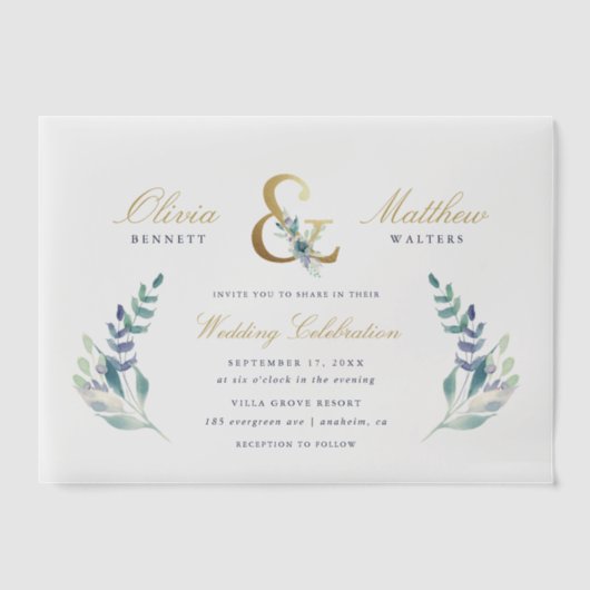 Luxe Faire-part de mariage Floral (Recto)