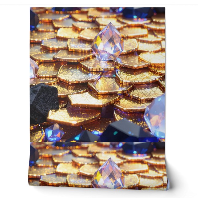 Luxe Fantasy Edelsteen Abstract Behang (Afrollen)