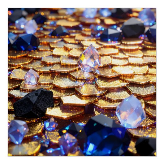 Luxe Fantasy Edelsteen Abstract Perfect Poster (Voorkant)