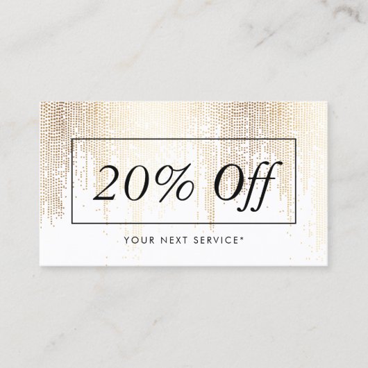 Luxe Faux Gold Confetti Motif Carte de réduction (Devant)