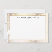 Luxe Faux Gold Confetti Motif plat Carte pour note (Devant)