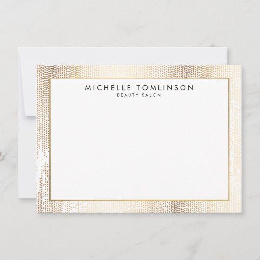 Luxe Faux Gold Confetti Motif plat Carte pour note (Devant)