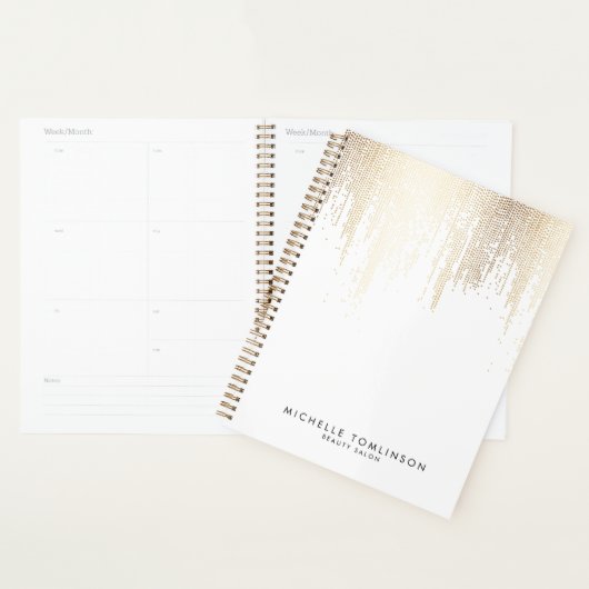 Luxe Faux Gold Confetti Rain carnet de rendez-vous (Devant avec enveloppe)