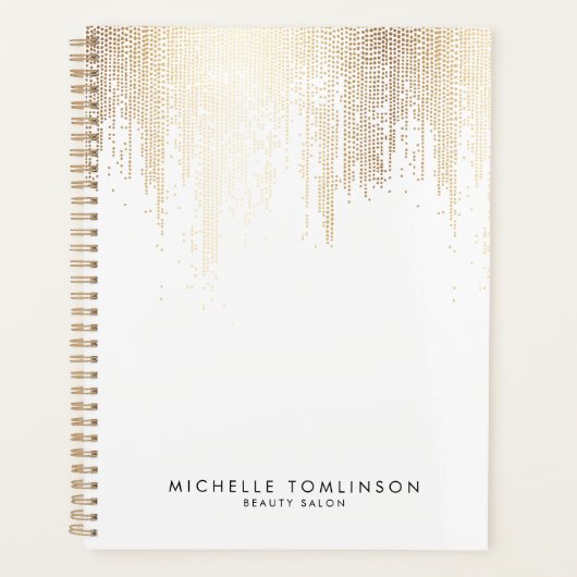 Luxe Faux Gold Confetti Rain carnet de rendez-vous (Devant)