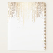 Luxe Faux Gold Confetti Rain carnet de rendez-vous (Dos)