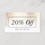 Luxe Faux Gold Confetti Rain Pattern Korting Kaart Visitekaartje (Voorkant)