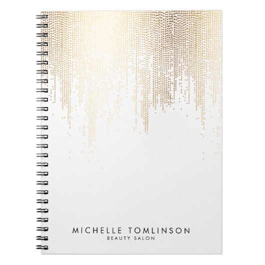 Luxe Faux Gold Confetti Rain Pattern Notitieboek (Voorkant)