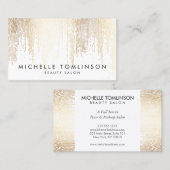 Luxe Faux Gold Confetti Rain Pattern Visitekaartje (Voorkant / Achterkant)