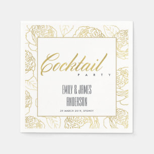 LUXE FAUX GOLD ELEGANT ROOS FLORAL COCKTAIL ARTIJ SERVET
