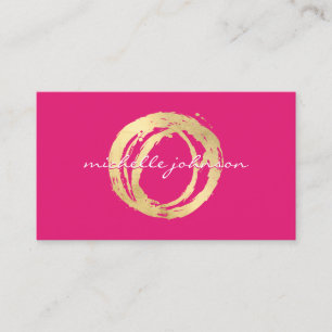 Luxe Faux Gold geschilderd Circle Designer Logo Ro Visitekaartje