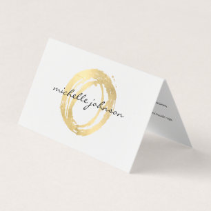 Luxe Faux Gold geschilderde Circle Salon Aftercare Visitekaartjes