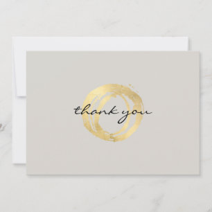 Luxe Faux Gold geschilderde cirkel op Tan dank u Notitiekaartje