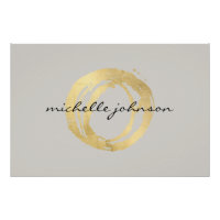 Luxe Faux Gold geschilderde cirkel op Tan Logo Dow