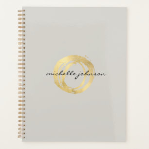 Luxe Faux Gold geschilderde cirkel Tan Afspraakboe Planner