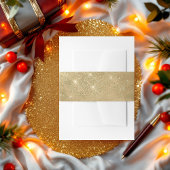 Luxe Faux Gold Glitter-Effect Wrap Uitnodiging Uitnodigingen Wikkel