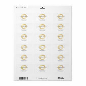 Luxe Faux Gold Painted Circle Designer Logo Etiket (Full Sheet)