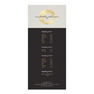 Luxe Faux Gold Painted Circle Designer Logo op Tan Reclamekaart