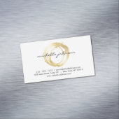 Luxe Faux Gold Painted Circle Designer Magnetisch Visitekaartje (Voorbeeld)