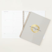 Luxe Faux Gold Peint Cercle Tan Carnet de rendez-v (Devant avec enveloppe)
