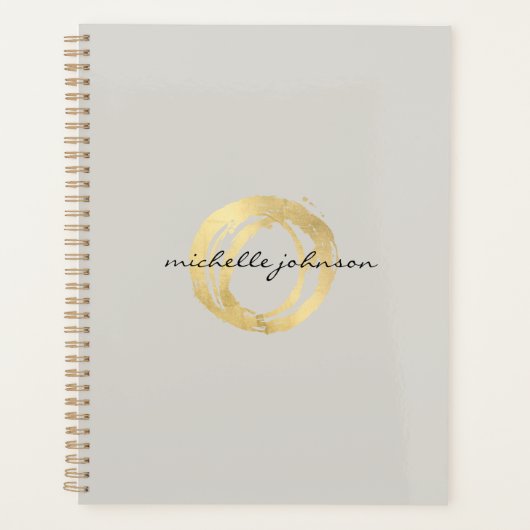 Luxe Faux Gold Peint Cercle Tan Carnet de rendez-v (Devant)