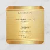 Luxe Faux Gold Premium - zijde afgewerkt elegant Vierkante Visitekaartje (Achterkant)