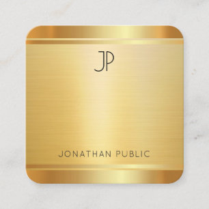 Luxe Faux Gold Premium - zijde afgewerkt elegant Vierkante Visitekaartje