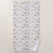 Luxe Faux Gold Tropical Foliage Monogram Strandlaken (Voorkant)