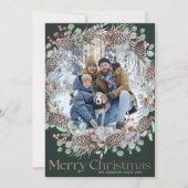 Luxe Faux Goud & Groen Vrolijk Kerstmis Feestdagenkaart