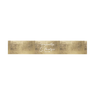 Luxe faux gouden blad bruiloft uitnodigingen wikkel
