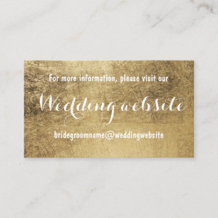 Luxe faux gouden blad bruiloft website informatiekaartje