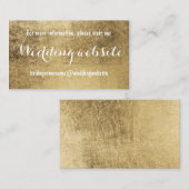 Luxe faux gouden blad bruiloft website informatiekaartje (Voorkant / Achterkant)
