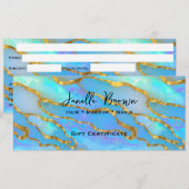 Luxe Faux Opal Stone Gold Cadeaubon Kaart (Voorkant / Achterkant)