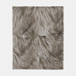 Luxe faux print beige Tan Mink Animal Haar Fleece Deken