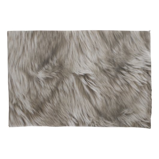 Luxe faux print beige Tan Mink Animal Haar Kussensloop (Voorkant)