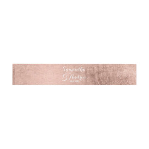 Luxe faux roos bladgoud bruiloft uitnodigingen wikkel