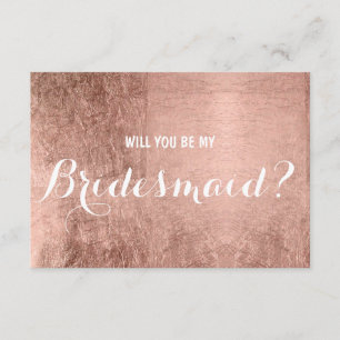 Luxe faux roos bladgoud zijn mijn bruidsmeisje kaart