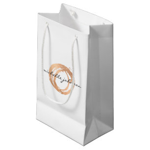 Luxe Faux Roos Gold Painted Circle Designer Logo Klein Cadeauzakje