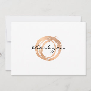 Luxe Faux Roos Goud geschilderd Circle Dank u Notitiekaartje