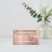 Luxe faux roos gouden blad bruiloft website informatiekaartje (Staand voorkant)