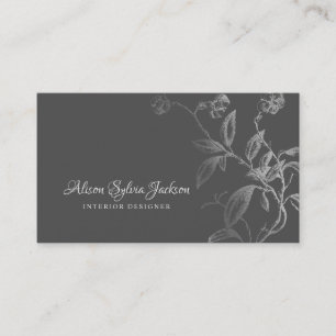 Luxe faux Silver folie donkergrijs elegant Visitekaartje