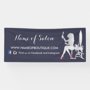 Luxe FAUX Silver Woman Makeup Artist Red Shoes Spandoek