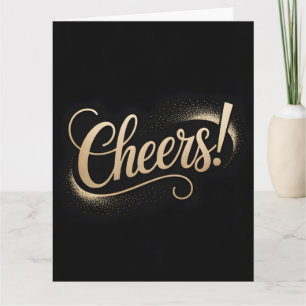 Luxe Feestelijke Groet: Elegant Gouden Schrift Kaart