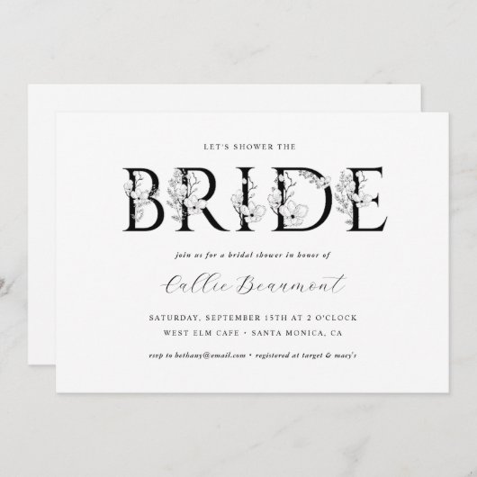 Luxe Fête des mariées Formal Party Invitation Card (Devant / Derrière)