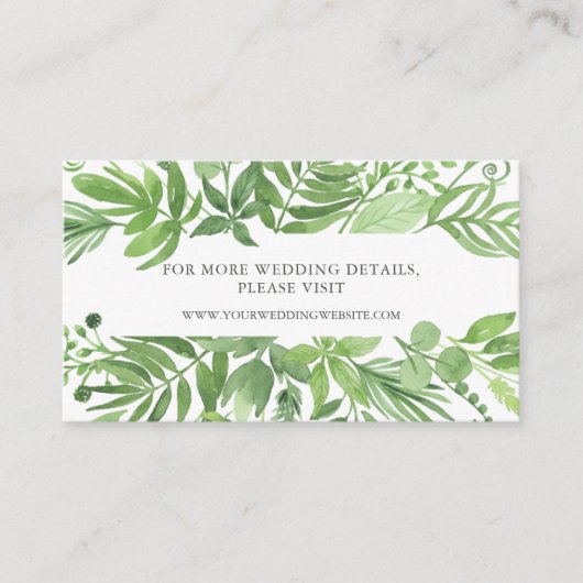 Luxe Feuille | Carte de site Web Mariage végétal v (Devant)