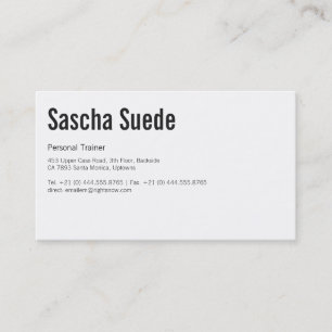 Luxe fitnesscurator zwarte witte professional visitekaartje