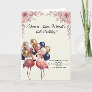 Luxe Flamingo Verjaardag Kaart