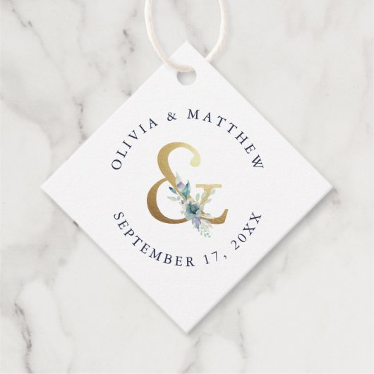 Luxe Floral Ampersand Wedding Bedankt Bedankjes Labels (Voorkant)